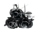 thumbnail image 1 of Black Artificial Latex Rose with Silver Powder for Halloween Dark Wedding Home Decor, 1 of 3