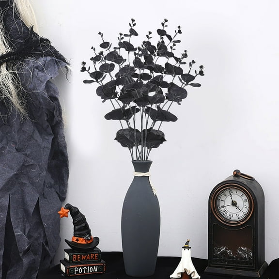 Black Artificial Leaf Fake Flower - 13.98in Low-Maintenance Simulation Plant, Exquisite Multi-Scene Decor for Home Office Living Room, Perfect Housewarming Wedding Gift