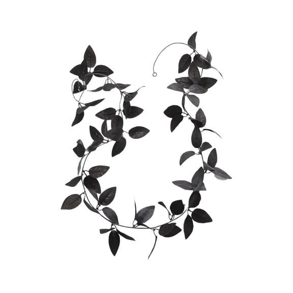 Black Artificial Leaf Rattan Vine, Ceiling Duct Wrap Garland, Indoor Decor for Stair Ceiling Duct Blocking
