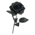 thumbnail image 1 of Black Artificial Roses for Flower Arrangement, 4pcs Silk Roses Bouquet for Halloween Home Decoration, Gothic Faux Roses for Halloween Fall Centerpieces Decor, 1 of 5