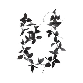 Black Artificial Vine Garland Fake Leaves Strip, Plastic Simulation Rattan Decor, Indoor Ceiling Duct Wrapping Ornament For Halloween Wedding Home Party Decor, 81.4 Inches Length