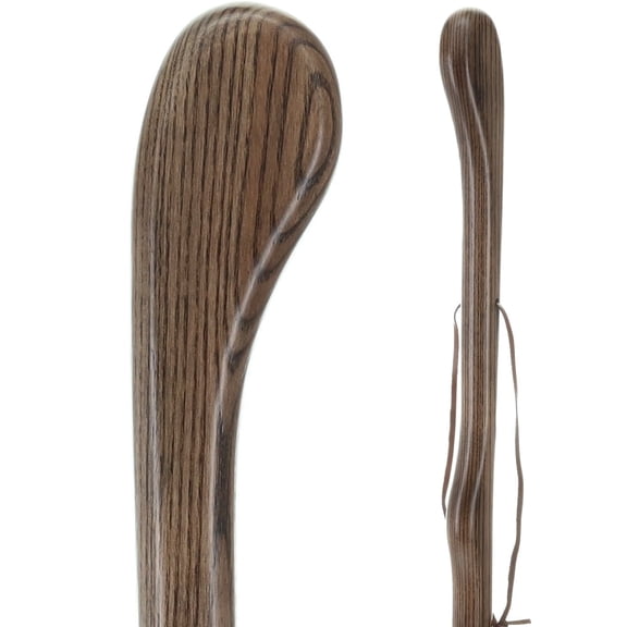 Royal RC Canes Black Ash River bend Walking Stick Solid Ash Wood Walking Cane for Men and Women Natural River bend Carving 49" Long Walking Stick for Hiking with Leather Strap