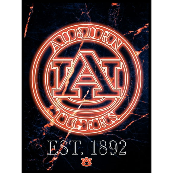 Black Auburn Tigers 12'' x 16'' Framed Circle Logo Print
