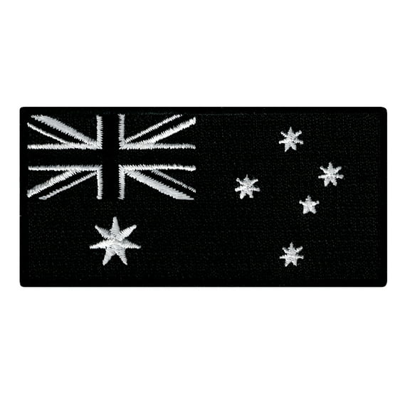 Black Australia Flag Embroidered Iron-on Patch