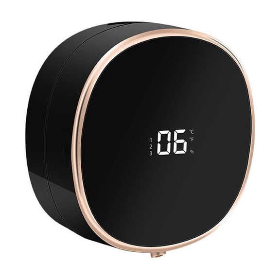 Black Automatic Soap Dispenser with Infrared Sensor, Led Display and Rechargeable Battery for Bathroom or Kitchen