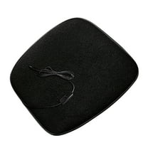 Black Automobile Heating Cushion Pad 12V Usb Powered Car Seat Warmer For Winter Comfort Adjustable Temperature 46 X 45 Cm 18.1 X 17.7 Inches 0.55 Lb 1Pc