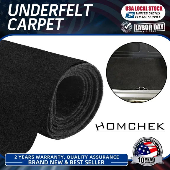 Black Automotive Trunk Liner Upholstery Cloth Car Cargo Carpet 100% New 14Sqft