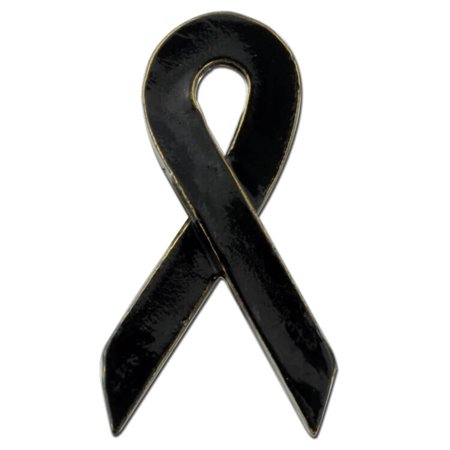 Black Awareness Ribbon Pin
