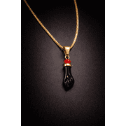Black Azabache Hand Necklace Box Link Chain 18 INCH 18K Gold Filled For Womens / Everyday Azabache Necklace Protection Jewelry / Cadena Dije de Azabache