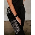 thumbnail image 1 of Women's scrub pants, Western, Drawstring, Workwear, Uniform, Scrub Sets, Spurrin' Scrubs-Black Aztec Pants, 1 of 3