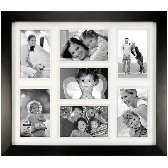 Black BERKELEY matted collage displays 7 4x6 photos by Malden Design - 4x6