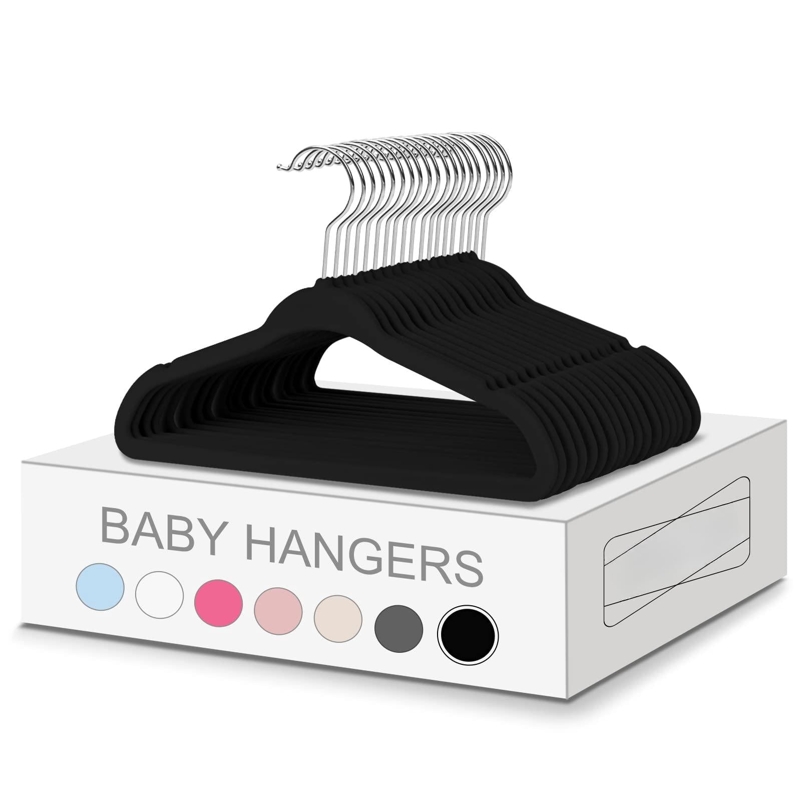 Black Baby-50 Pack 11 Inch Children's Clothes Non-Slip Hangers
