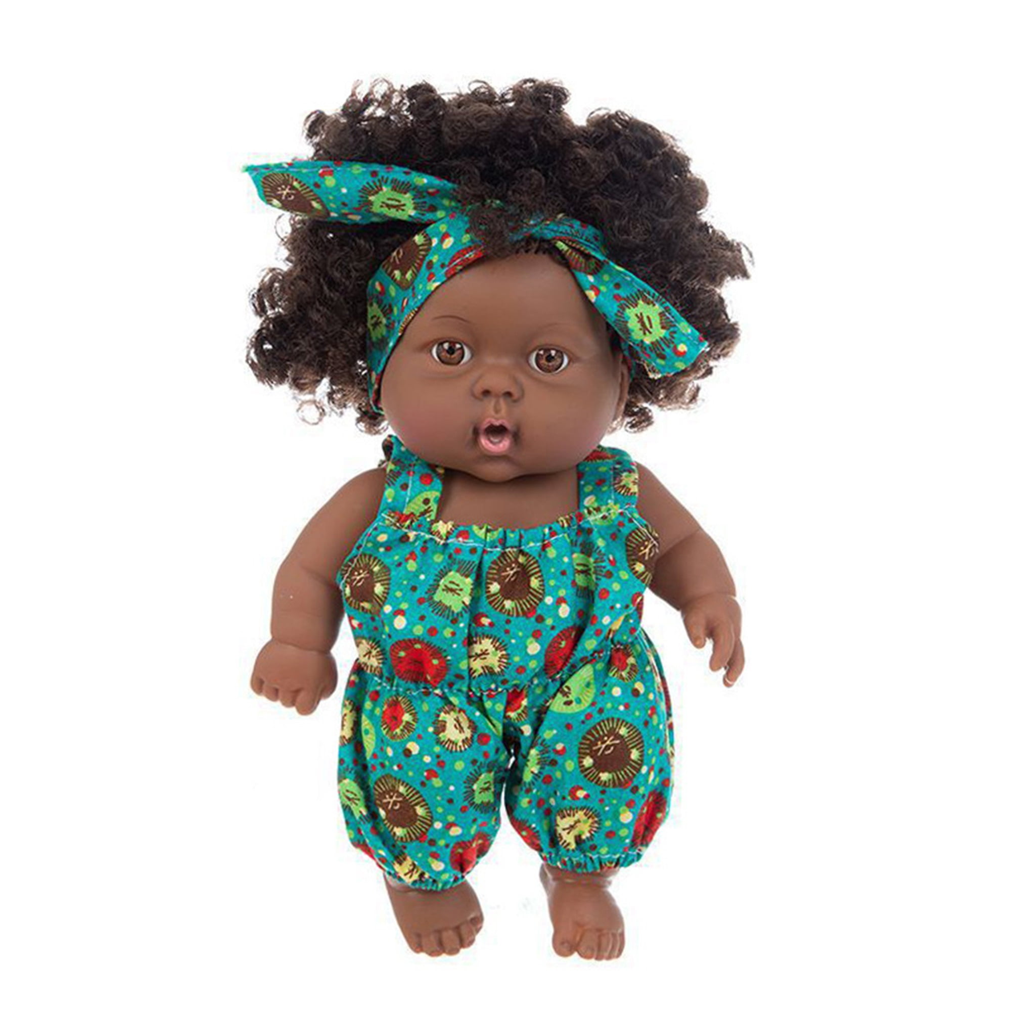 Black Baby Doll African American Washable Realistic Soft Silicone Baby Dolls with Cloth Body