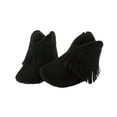 thumbnail image 1 of Black Baby Shoes With Fringe Detail, Soft Sole And Warm Material For Fall And Winter Walking, Learning To Walk, Durable For Play, 1 of 8