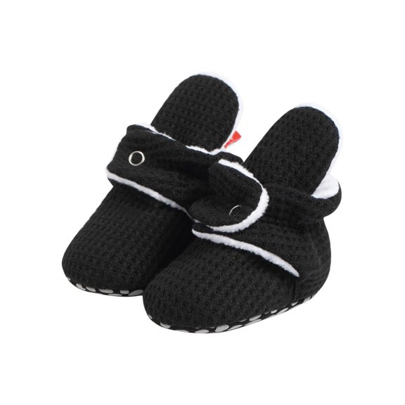 Black Toddler Shoes With Bee Motif For Fall And Winter Non-Slip Sole, Great For Comfort In Seasonal Wear