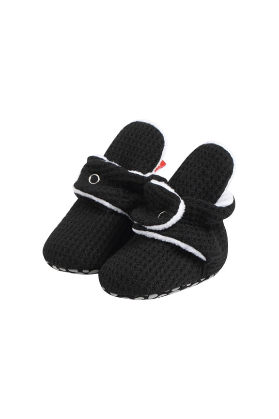 Black Toddler Shoes With Bee Motif For Fall And Winter Non-Slip Sole, Great For Comfort In Seasonal Wear