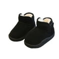 thumbnail image 1 of Black Baby Warm Boots Solid Design For Winter With Short Tube Faux Leather For Toddlers Age 3 To 3.5 Years 6.7 Inch Insole, 1 of 6