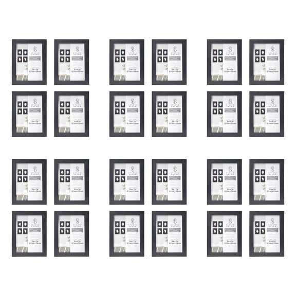 Black Back-Loading Shadow Boxes by Studio Decor – Fits 5" x 7" Photos - 0.6" Depth - Vertical or Horizontal Display - Glass Front - Wall or Tabletop Use - 6 Pack