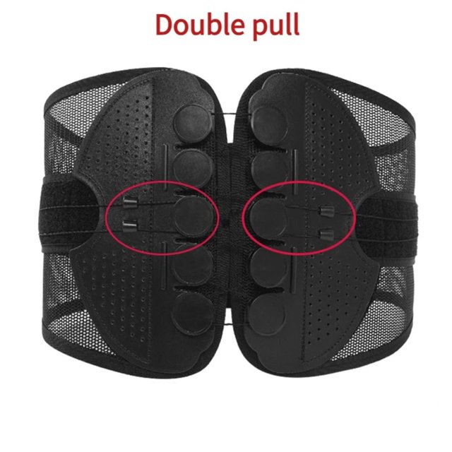 Black Back Support Sports Safety Double Pull Adjustable Brace Belt