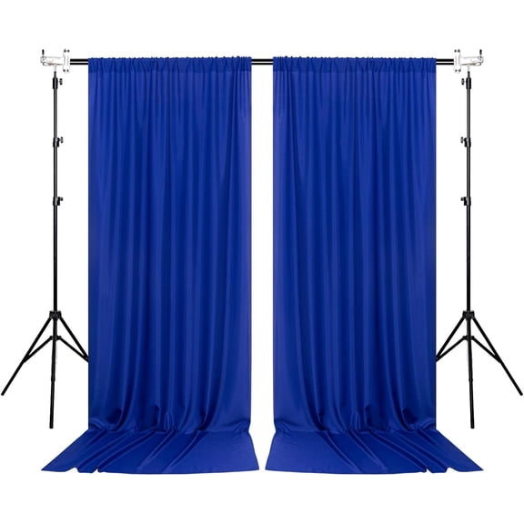 Black Backdrop Curtain for Party, Background Drapes Panels with Rod Pocket, Wrinkle Free Black Photo Curtains Backdrop Drapes Fabric Decoration for Wedding, Birthday Party Decor 5ft x 10ft, 2 Panels