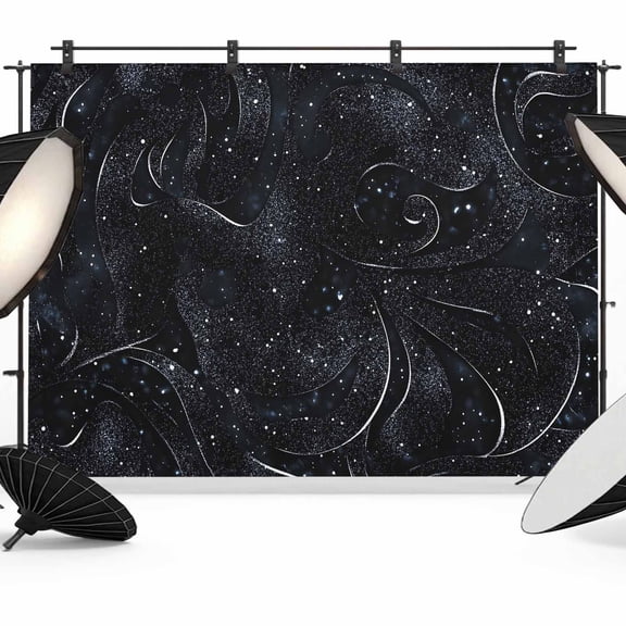 Black Backdrop for Photoshoot,Photography Photo Studio Background Wall Backdrop,Modern Abstract Dot Starry Night Aesthetics Back Drop Banner Panel for Portraits Wedding Party Live Streaming 10x8Ft