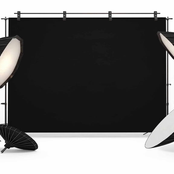Black Backdrop for Photoshoot, Photography Photo Studio Background Wall Backdrop, Pure Black Back Drop Banner Panel for Portraits Wedding Party Live Streaming Decor 7x5Ft