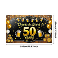 thumbnail image 1 of Black Background Cheers Beers 50 Years Banner Party Supplies Backdrop Decorations for Milestone Birthday Celebrations Anniversary Parties Photo Booth Props Event Decor, 1 of 7