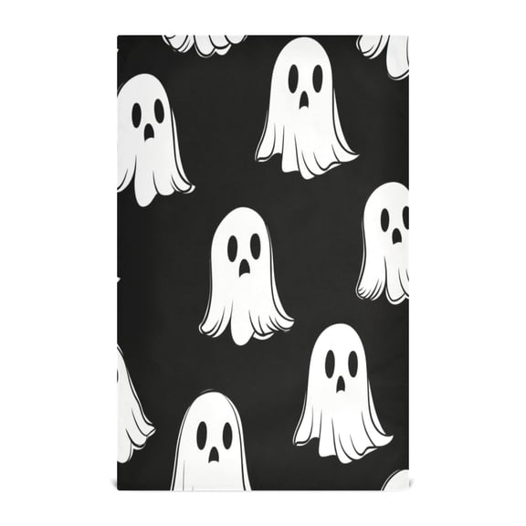 Black Background Ghost Decorative Waffle Towel Kitchen Dishcloth 28x18in Multi-Use Tea Towel