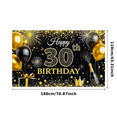 thumbnail image 1 of Black Background Golden Glitter Happy 30th Birthday Banner Party Supplies Backdrop Photography Props for Birthday Party Celebration Decorations Balloon Event Photo Booth, 1 of 7