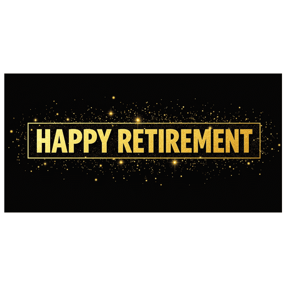 Black Background with Golden Stars Happy Retirement Banner Party Decoration Retirement Party Supplies Photography Props Backdrop Decor for Retirement Celebration Event Gathering