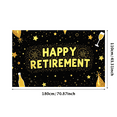 thumbnail image 1 of Black Background with Golden Stars Happy Retirement Banner Party Decoration Retirement Party Supplies Photography Props Backdrop Decor for Retirement Celebration Event Gathering, 1 of 7