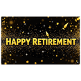 thumbnail image 1 of Black Background with Golden Stars Happy Retirement Banner Party Decoration Retirement Party Supplies Photography Props Backdrop Decor for Retirement Celebration Event Gathering, 1 of 7