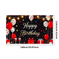thumbnail image 1 of Black Background Happy Birthday Banner with Star Balloons and Gift Boxes Party Backdrop Decor for Birthday Parties Photography Props Celebrations Decorations, 1 of 7