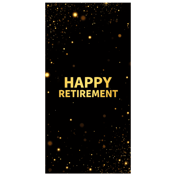 Black Background Happy Retirement Banner with Golden Star and Sparkle Elements Party Decoration Retirement Party Supplies Photography Props Backdrop Decorations