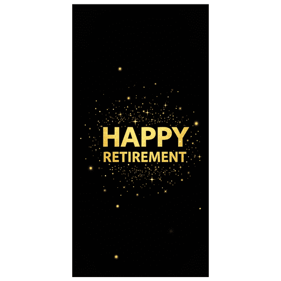 Black Background Happy Retirement Banner with Golden Star and Sparkle Elements Party Decoration Retirement Party Supplies Photography Props Backdrop Decorations