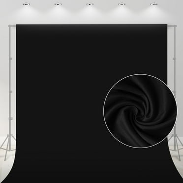 Black Background Photographic Cloth 7x10 ft (200x300 cm) High Density Polyester Fabric Pure Black Photo Background Curtain Screen Foldable Washable Seamless Photo Shoot Portrait Party