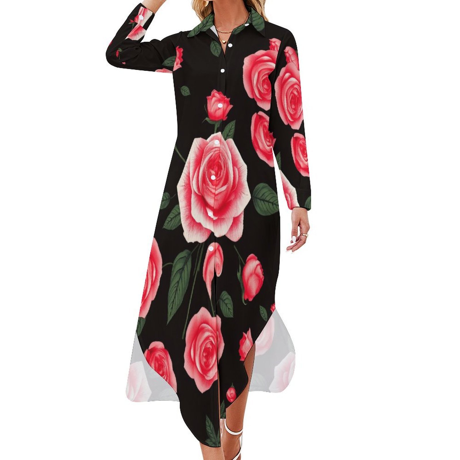 longsleeve dress Baize Square Neck Long Sleeve Mini in Black Shuvee Plain Formal Casual Size:IV group-176
