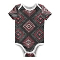 thumbnail image 1 of Black Background with Red Square Pure Cotton Bodysuit Short Sleeve Pajamas One-Piece Romper Unisex 3 Months, 1 of 6