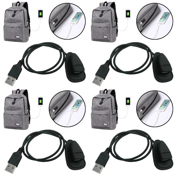 Black Backpack External USB Charging Interface Adapter Charging Cable,One Size,Pink
