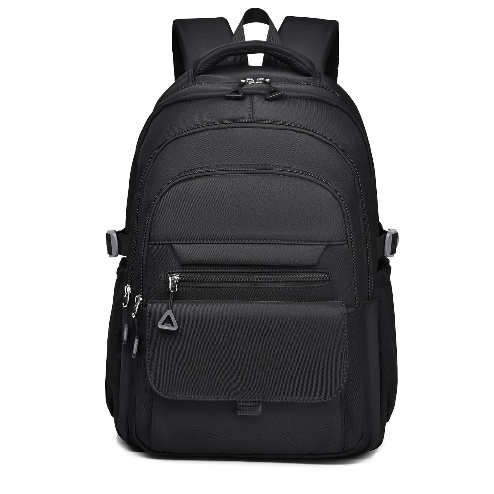 Black Backpack Multi-compartment Large Capacity Casual Laptop Backpack for Men and Women, Adjustable Padded Shoulder Straps, Nylon Material, 17.3"