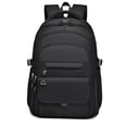 thumbnail image 1 of Black Backpack Multi-compartment Large Capacity Casual Laptop Backpack for Men and Women, Adjustable Padded Shoulder Straps, Nylon Material, 17.3", 1 of 7
