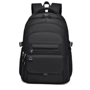 Black Backpack Multi-compartment Large Capacity Casual Laptop Backpack for Men and Women, Adjustable Padded Shoulder Straps, Nylon Material, 17.3"