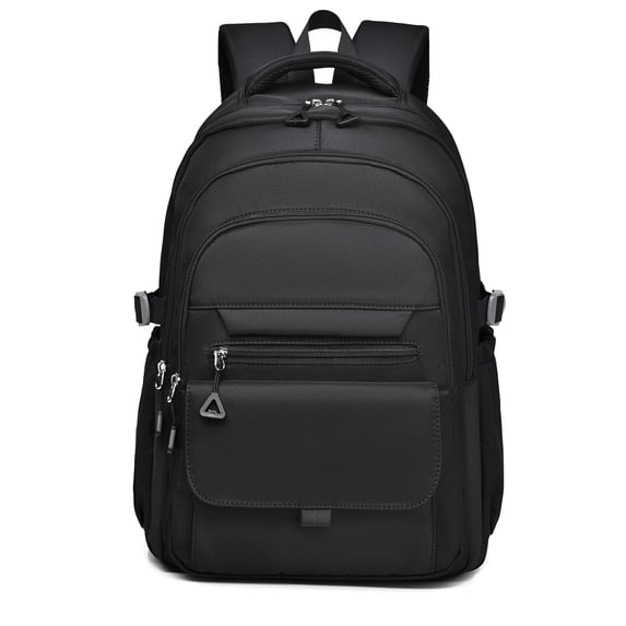 Black Backpack Multi-compartment Large Capacity Casual Laptop Backpack for Men and Women, Adjustable Padded Shoulder Straps, Nylon Material, 17.3"