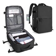 Black Backpack for Women Men, Airline Approved Carry On Backpack for Everydayon Airplane,Small Laptop Backpack with Shoe Compartment Hiking Waterproof Casual Daypack Large School Bag