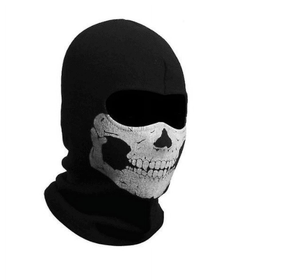 Black Balaclava Ghosts Skull Full Face Mask, Halloween Prop