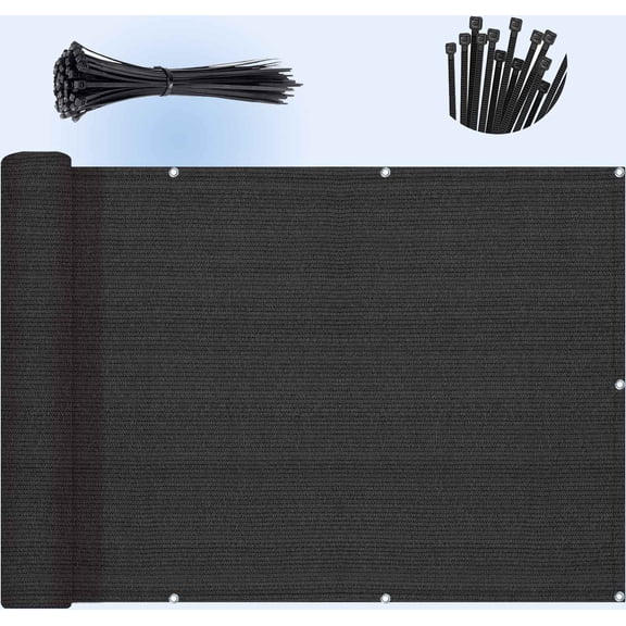 Black Balcony Privacy Screen Fence, Heavy Duty Wind Screen for Outdoor, Backyard, Patio, Deck Privacy (Custom Sizes Available)