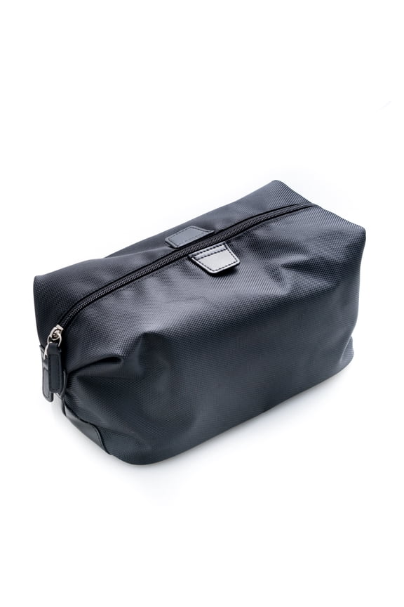 Black Ballistic Nylon Travel Dopp Kit with Multi Compartments and Zippered Closure