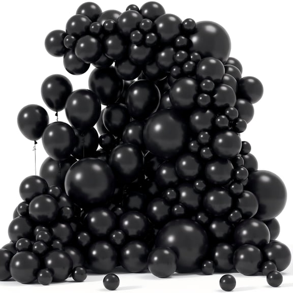Black Balloon Arch Garland Kit, Assorted Sizes Latex Balloons for Graduation, Halloween, Birthday Parties, Event Decoions, Photo Booth Backdrops, Themed Celebions, black