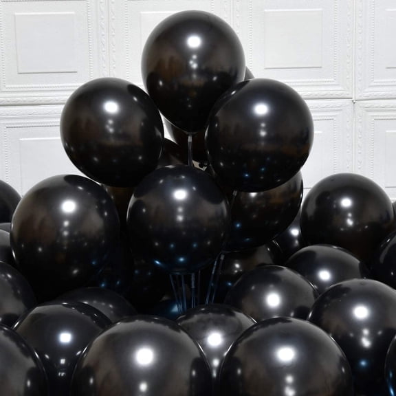 Black Balloons Party Balloons 12inch 100pcs Latex Metallic Balloons Chrome Balloons Birthday Shiny Balloons Party Decoration Wedding Birthday Baby Shower Christmas Party