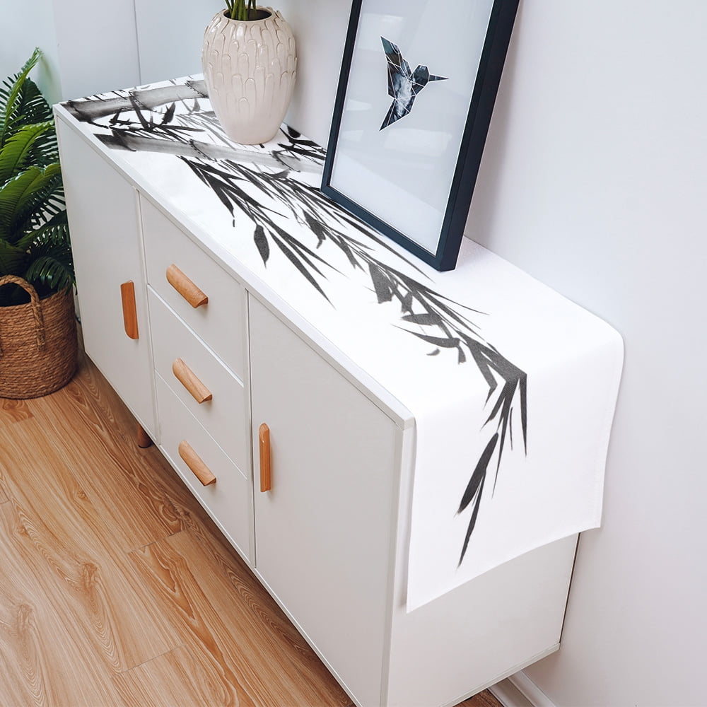 Black Bamboo Bamboo Leaves Table Runner Wedding Table ration Home r